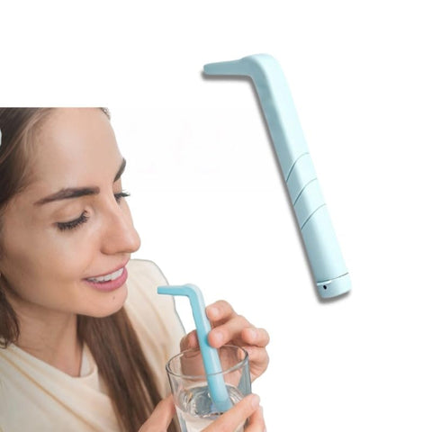 UTYPEE Hiccup Straw Pro in use during a meal, showing quick, drug-free relief.