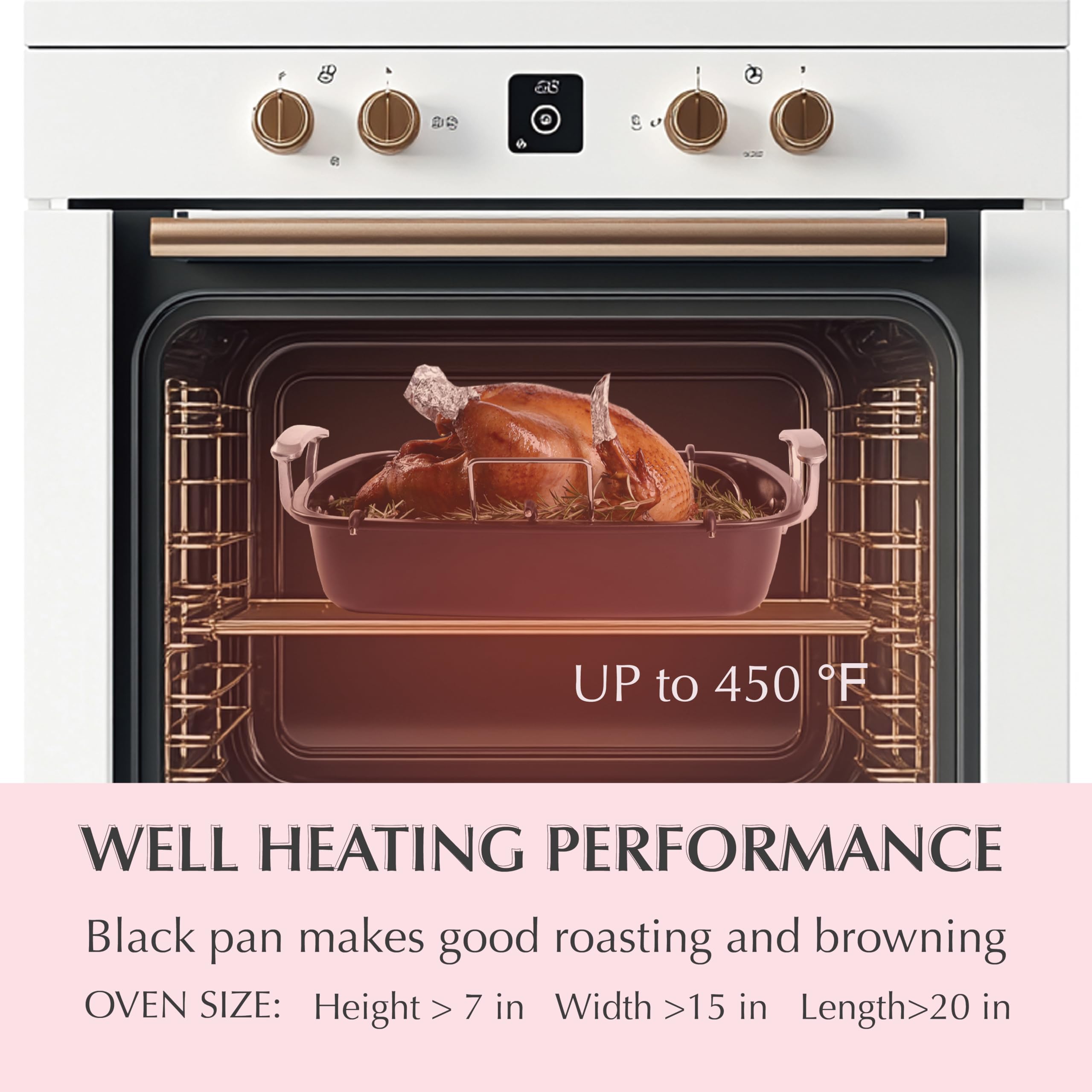 UUKRAVE deep sides keep juices and reduce splatter during roasting.