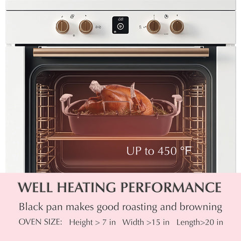 UUKRAVE deep sides keep juices and reduce splatter during roasting.