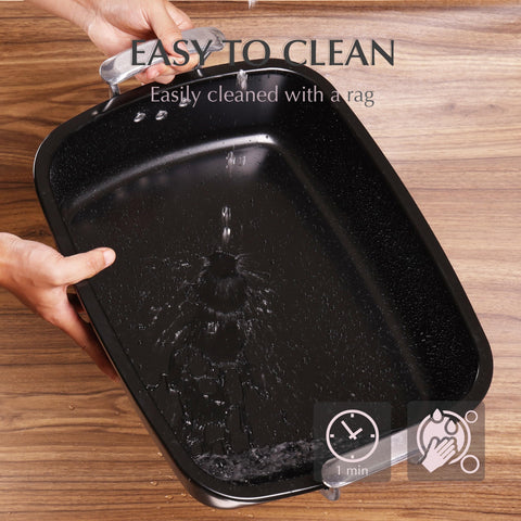 UUKRAVE heavy-duty steel construction delivers even heating up to 450°F.