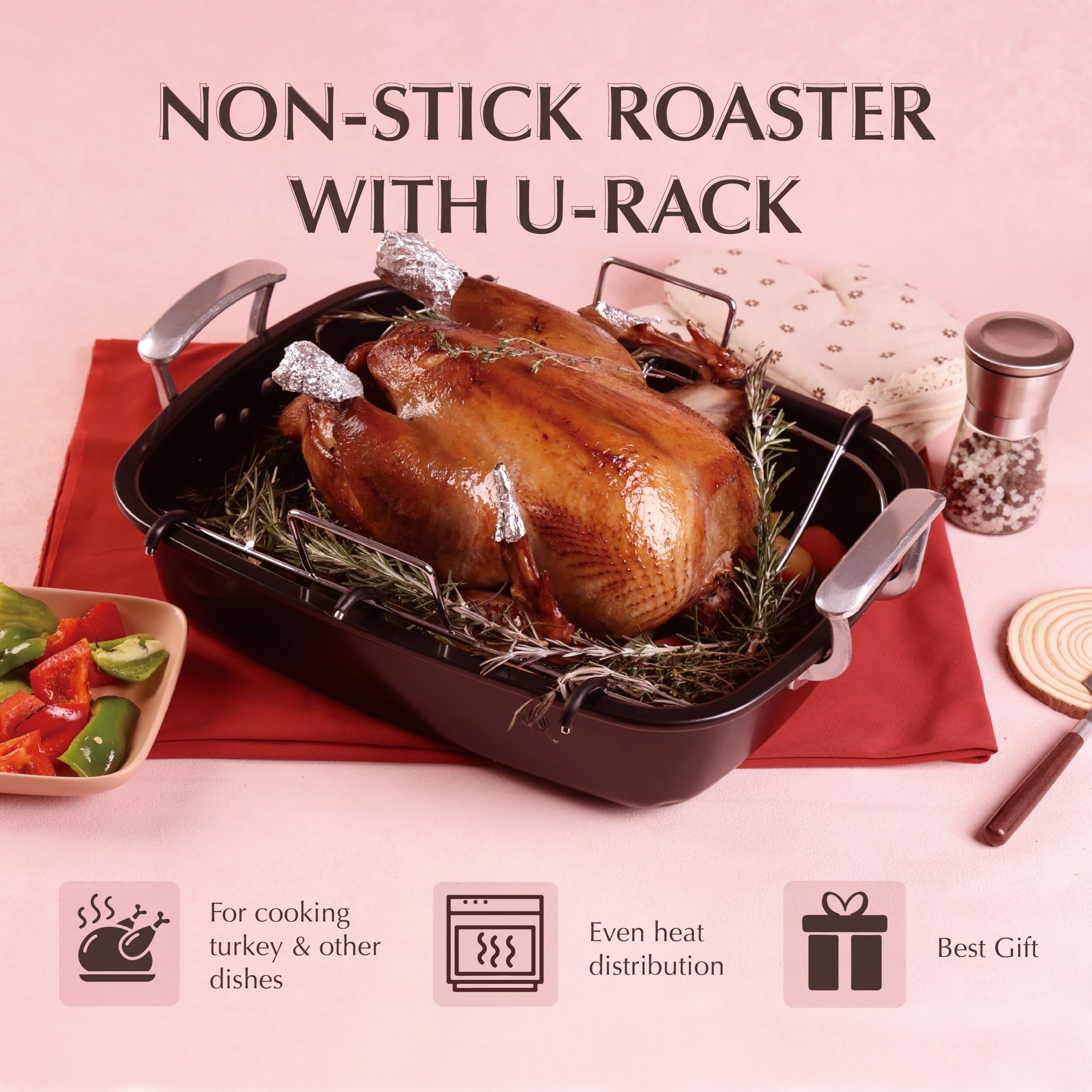 UUKRAVE nonstick coating enables easy food release and quick cleanup.