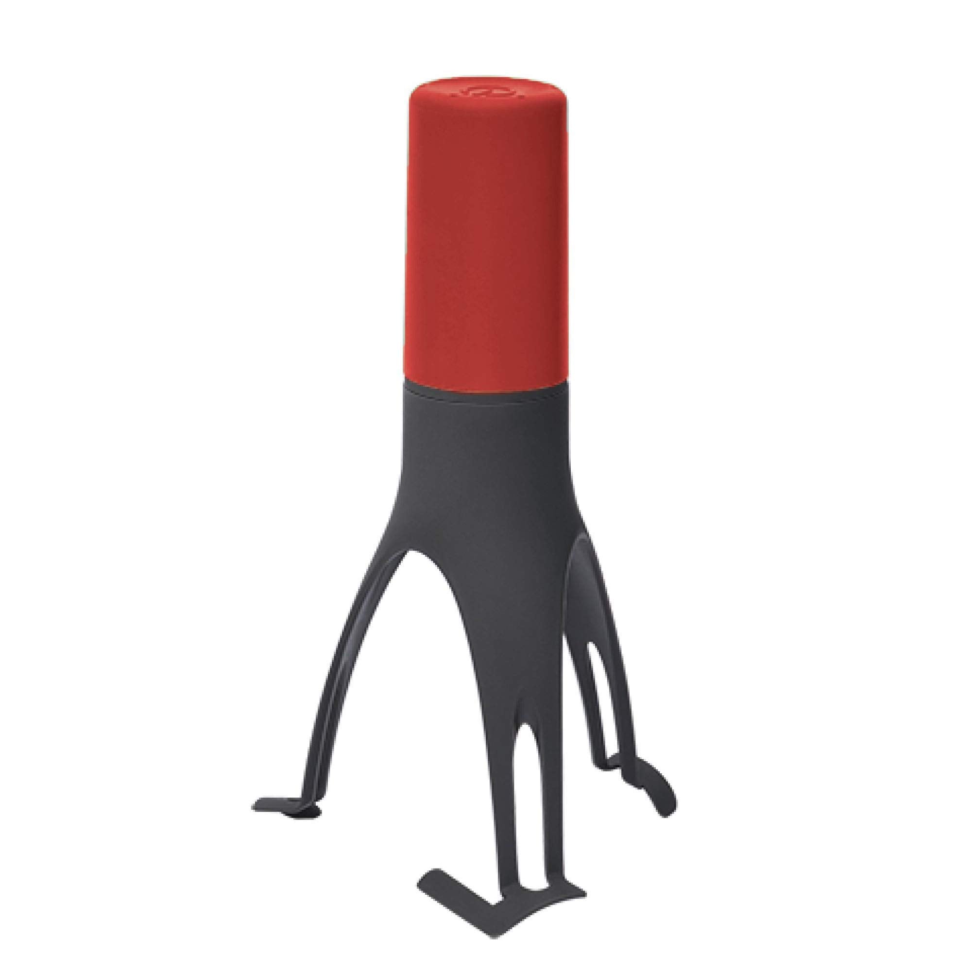 Uutensil Stirr automatic pan stirrer with red body and LED indicators for steady cooking.