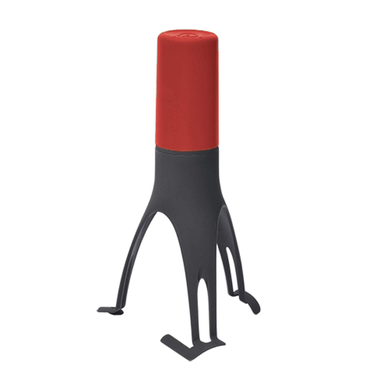 Uutensil Stirr automatic pan stirrer with red body and LED indicators for steady cooking.