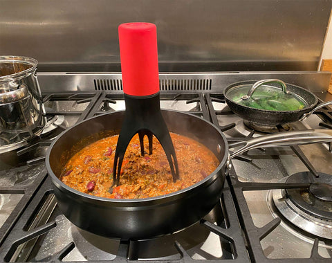 Uutensil Stirr cordless operation frees hands for unattended soups and sauces.