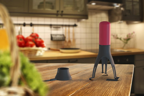 Uutensil Stirr Plus USB charging cradle keeps it ready to use