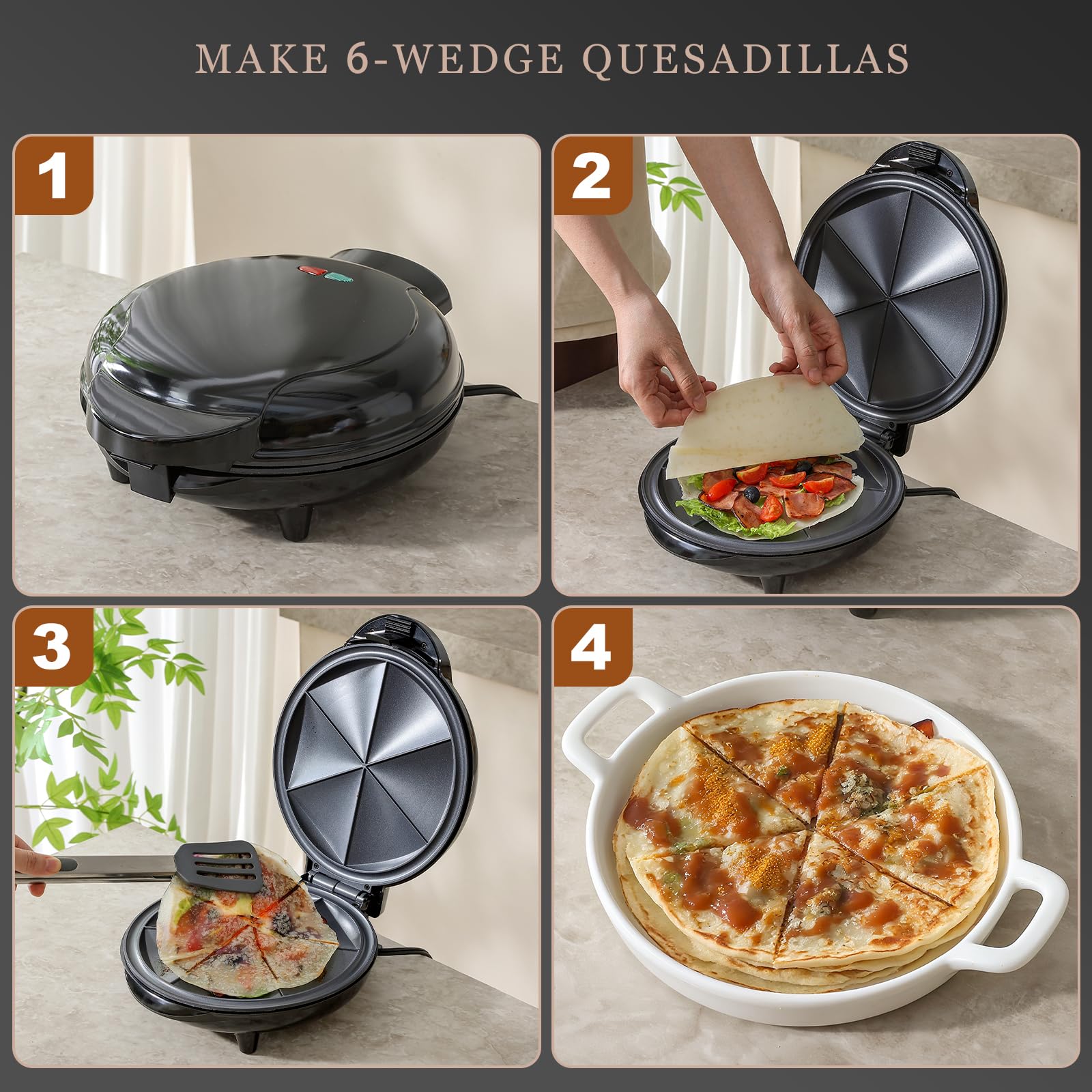 UVFAST electric quesadilla maker supports quick family meals