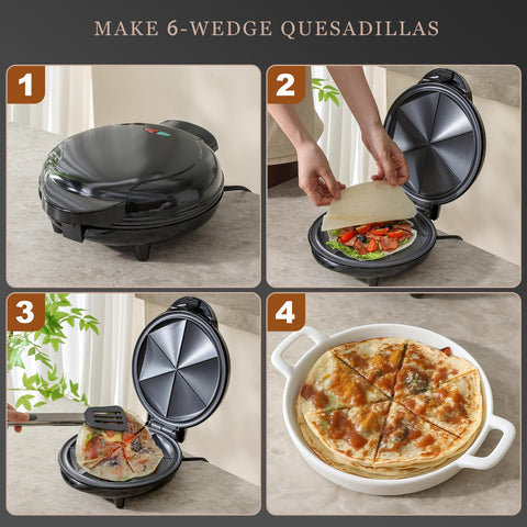 UVFAST electric quesadilla maker supports quick family meals
