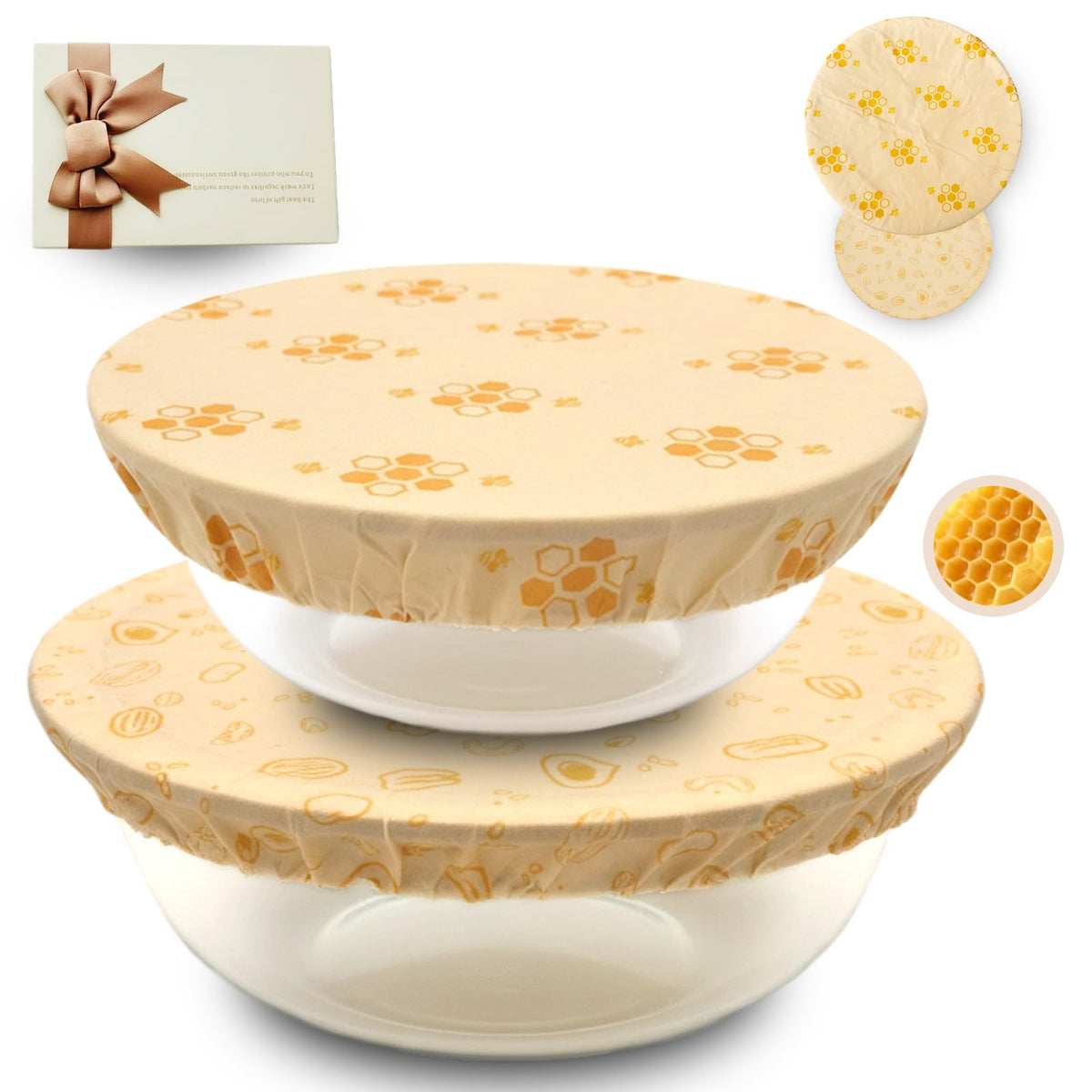 UWANJA beeswax bowl covers packaging in gift-ready box for bakers