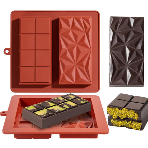 UWILLION deep Dubai pistachio bar mold for smooth, evenly layered bars.