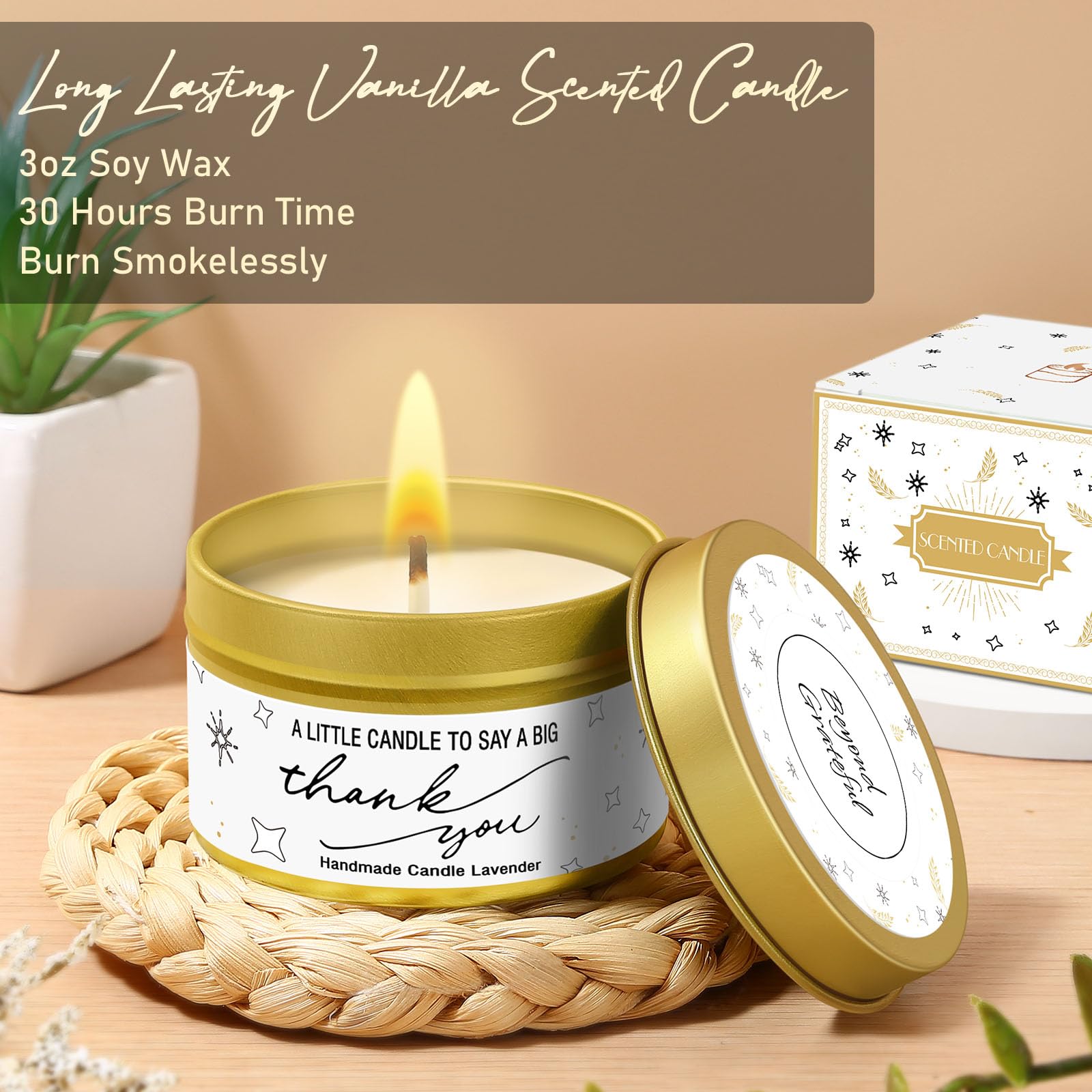 Uwingess 4oz vanilla candle for cozy, soothing aroma