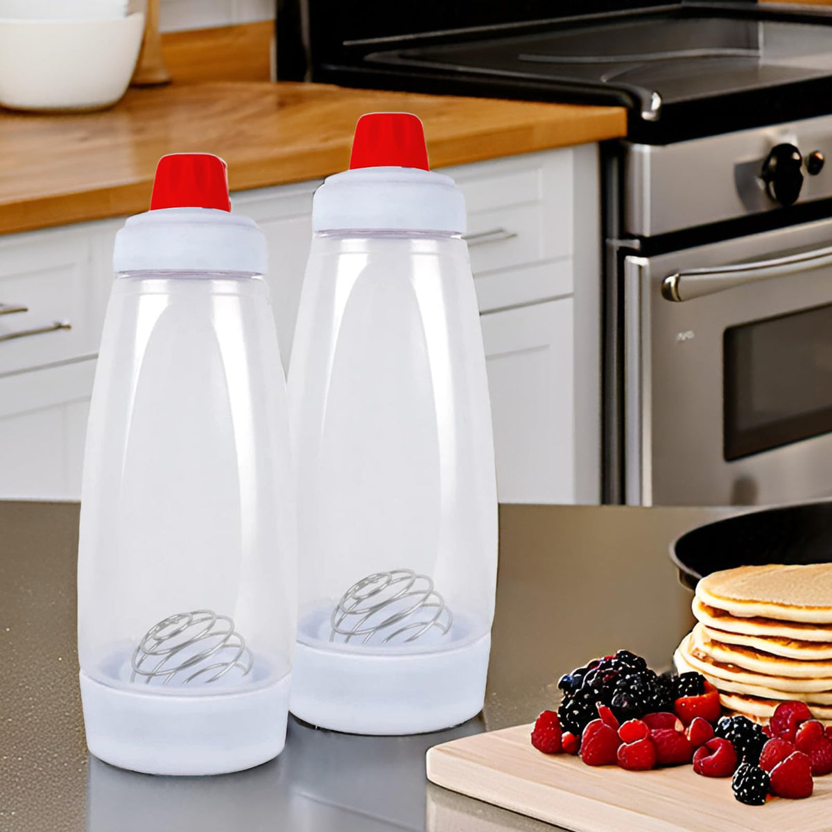 UZOU two-pack pancake batter dispenser for quick, mess-free batters.