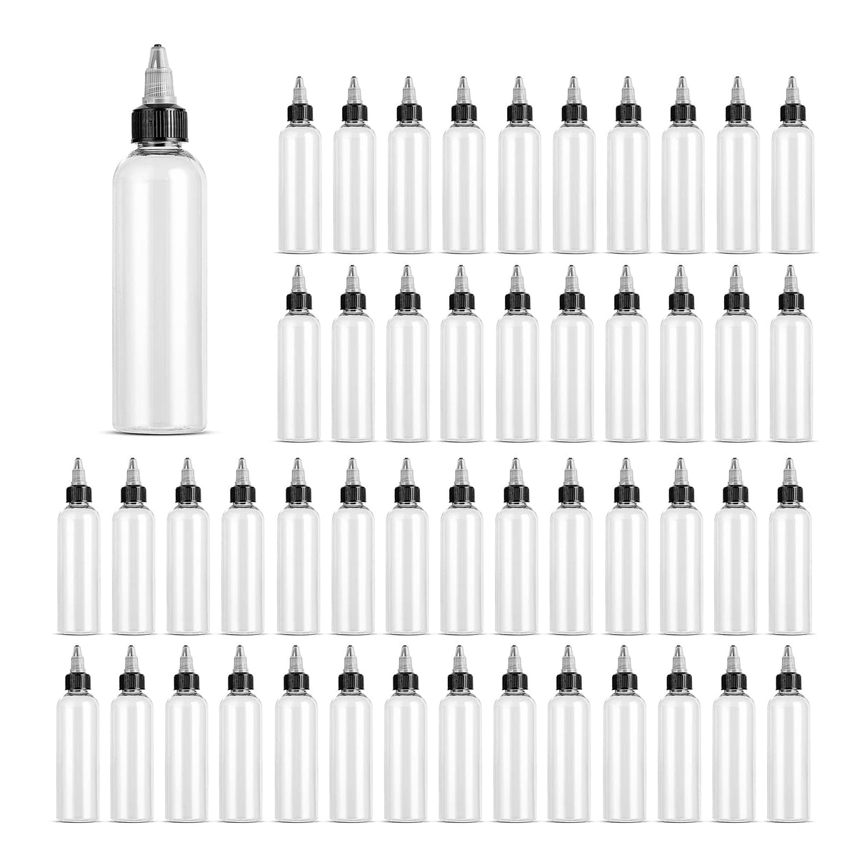 V-chen 4oz clear dispensing bottle with twist cap, ideal for precise oil or ink dispensing.