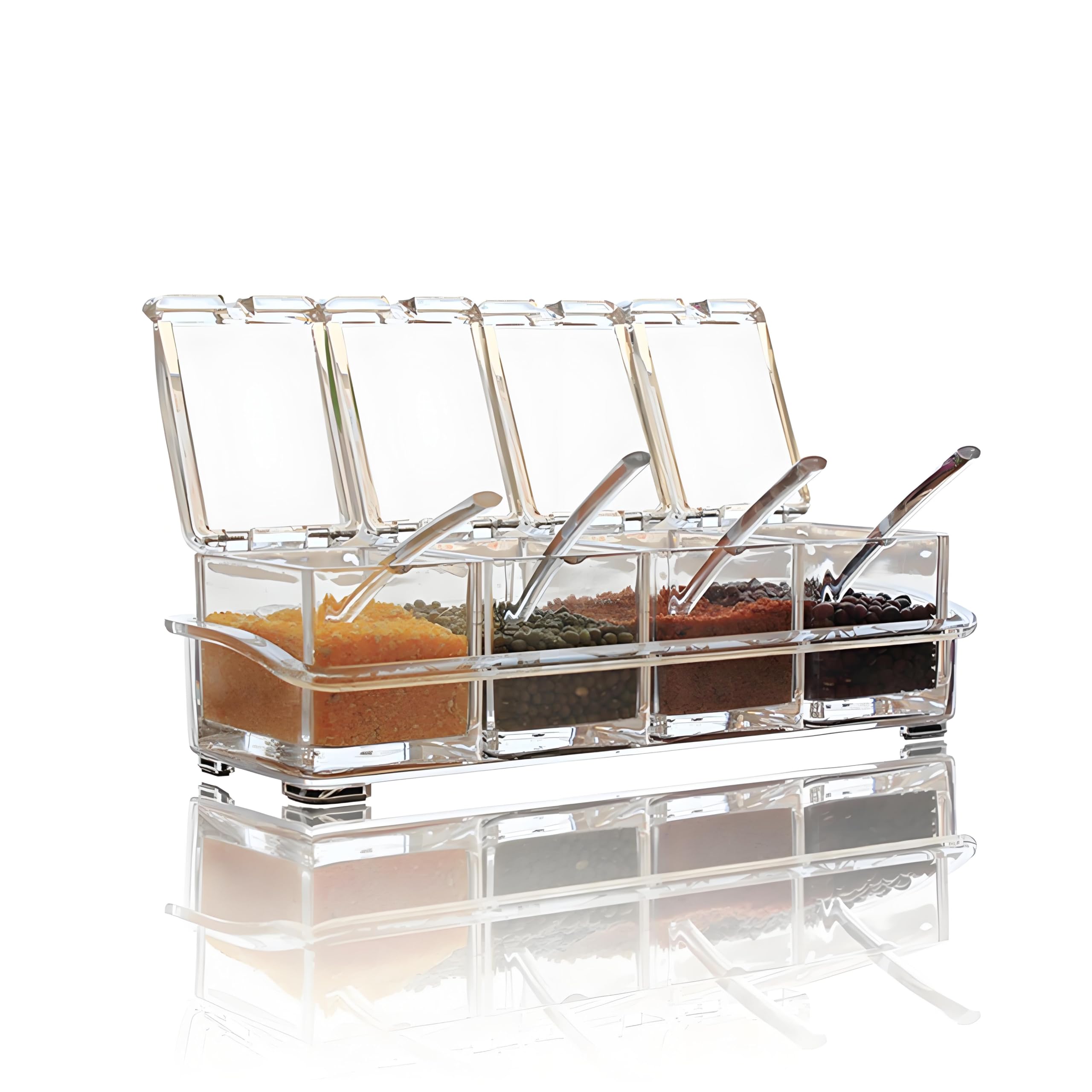 V-RESOURCING clear seasoning box 4-piece setup shows organized compartments