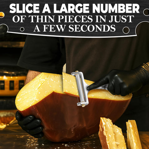 V TOWER slices a variety of cheeses for elegant cheese boards