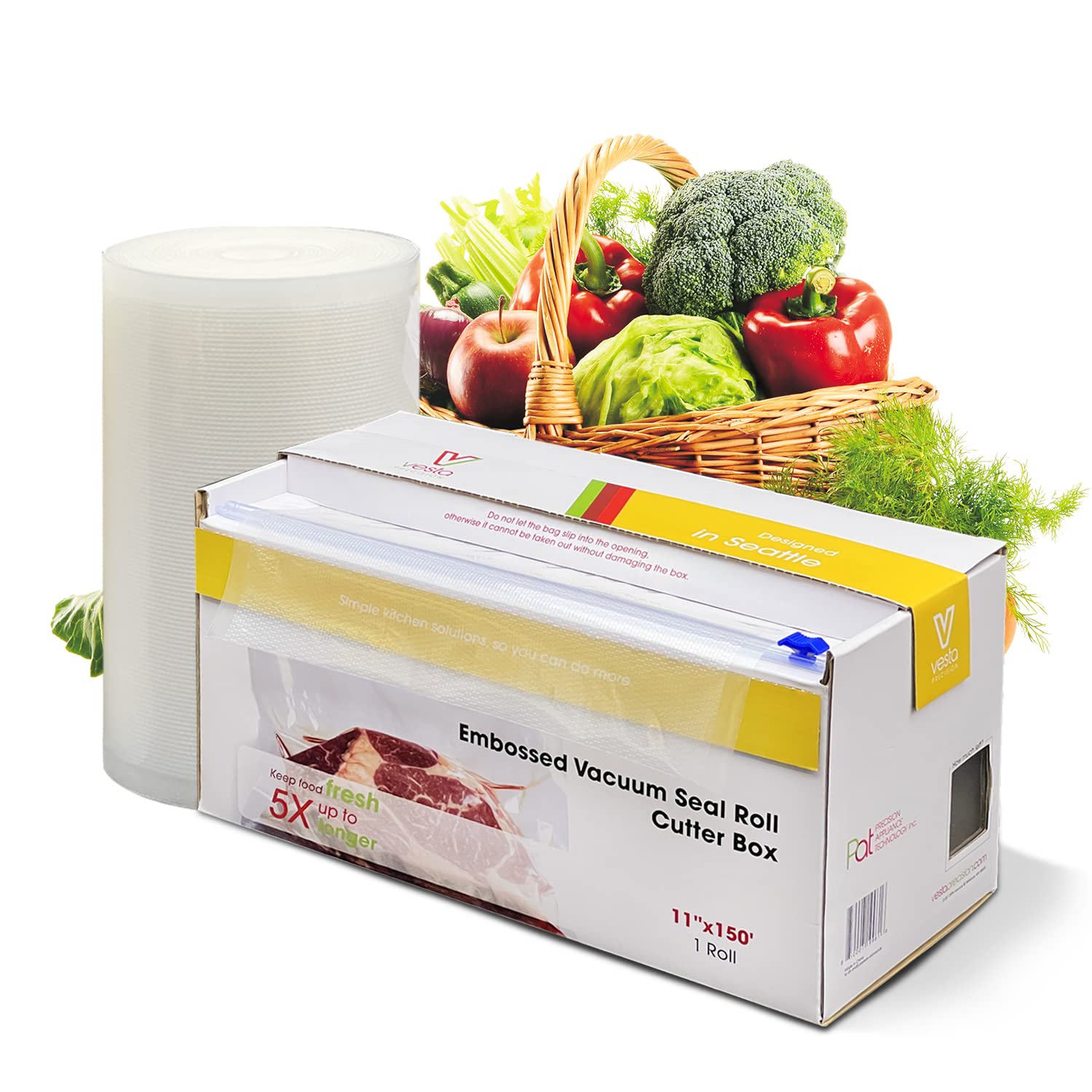 Vesta Precision 11-inch roll with viewing window for easy bag sizing and tracking