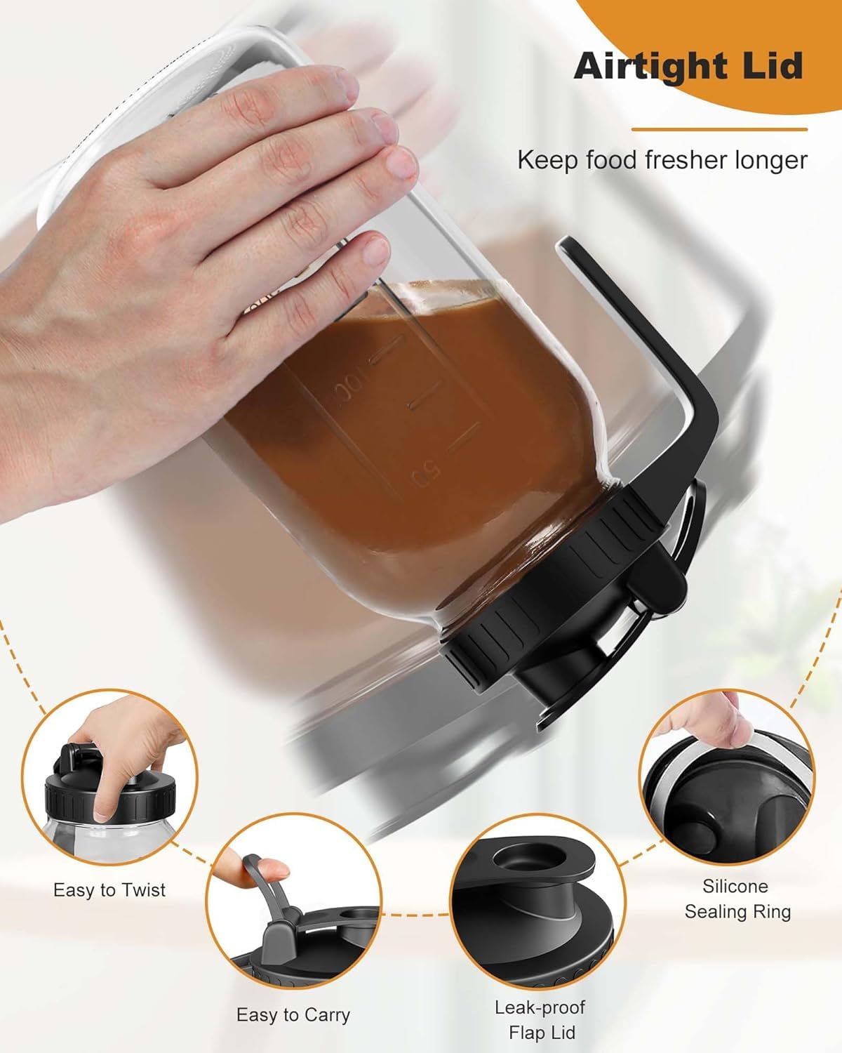 VA1KENE wide-mouth mason pitcher simplifies filling and cleaning.
