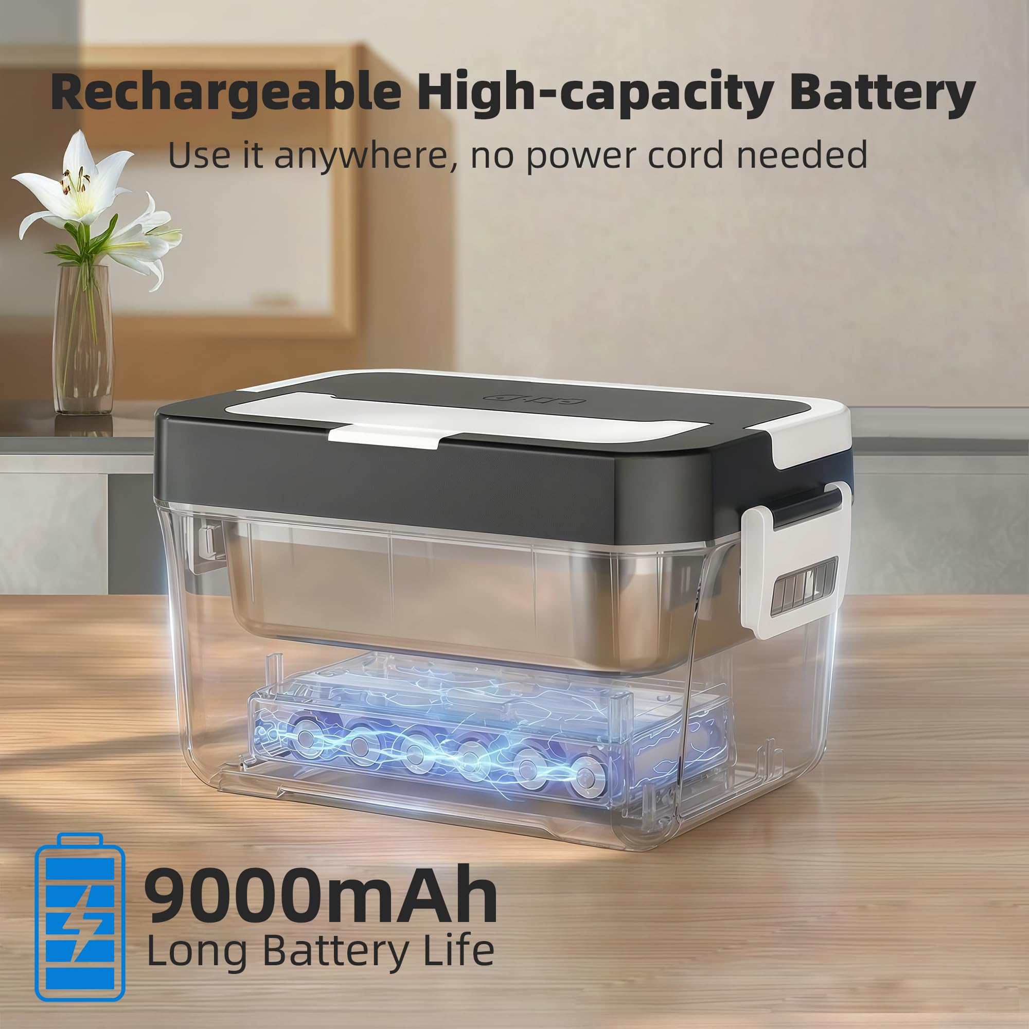 Vabaso 1.2L capacity shown holding a full adult meal.