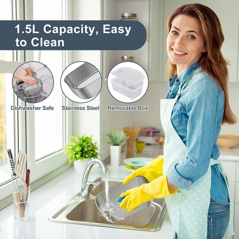 Vabaso dual plug enables use at home or in the car for hot meals.