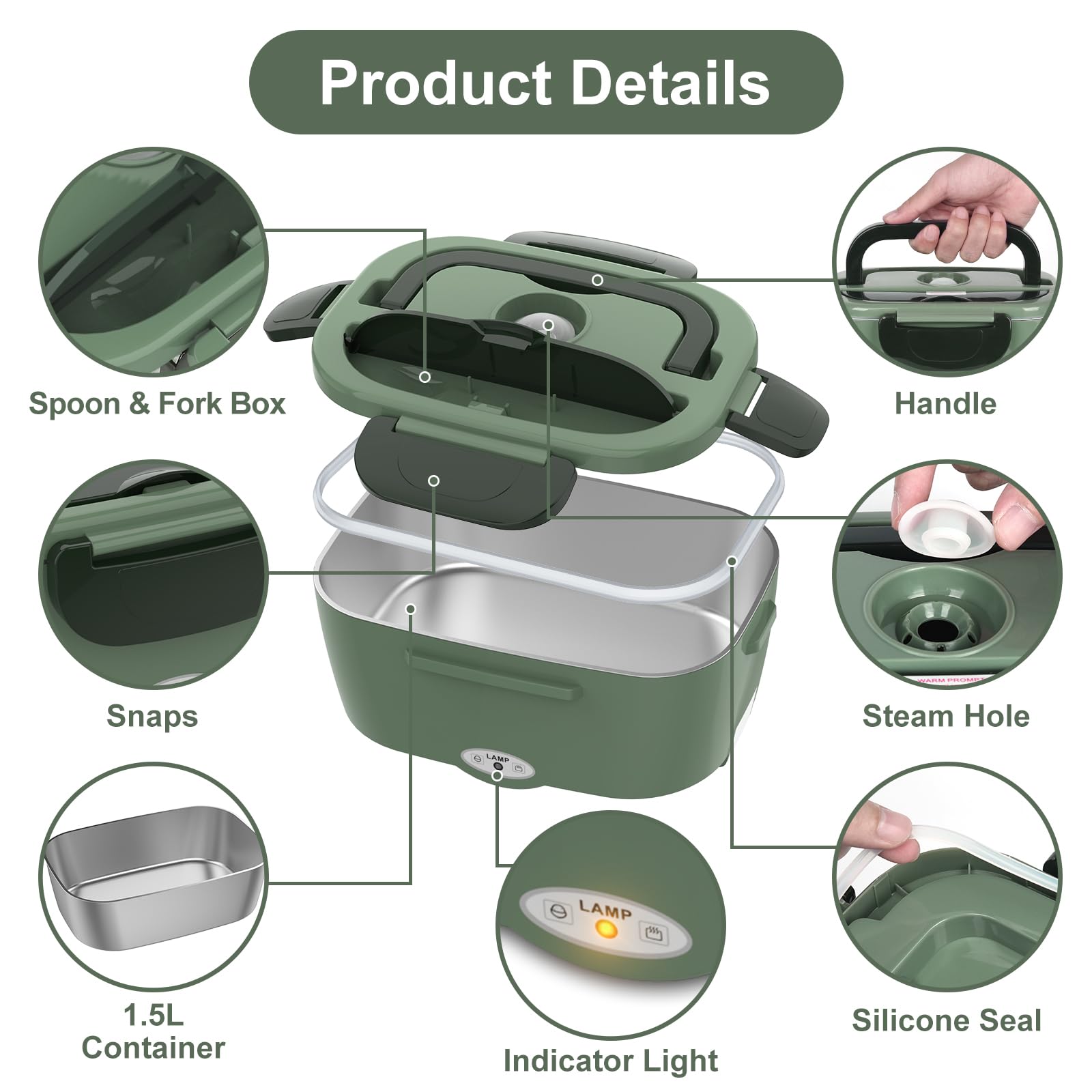 Includes fork and spoon for meals anywhere
