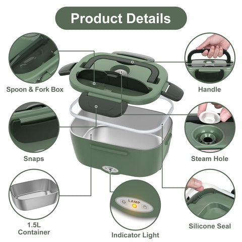 Includes fork and spoon for meals anywhere