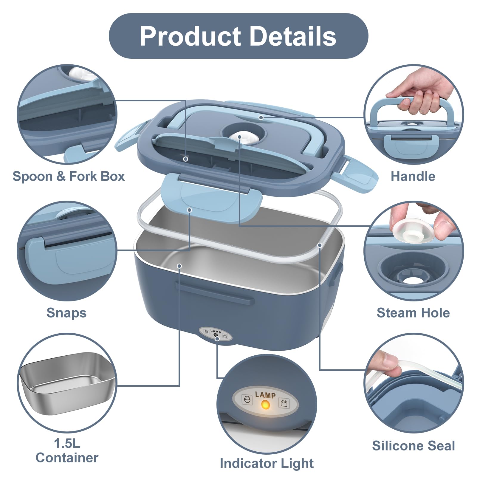 Vabaso leak-proof lid seal prevents spills during transport