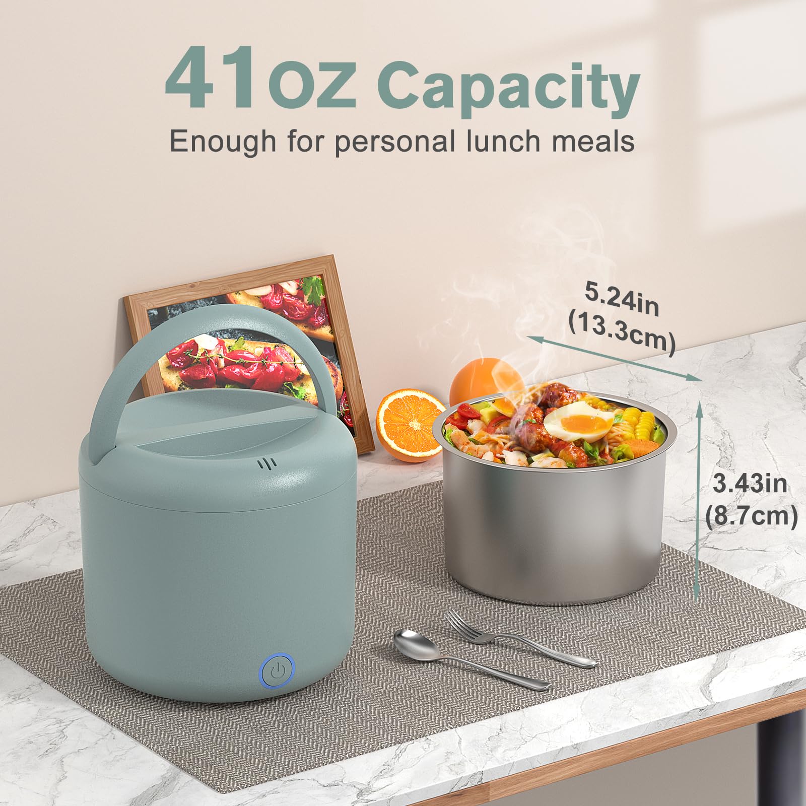 Vabaso lunch box dual plug system for car and home use