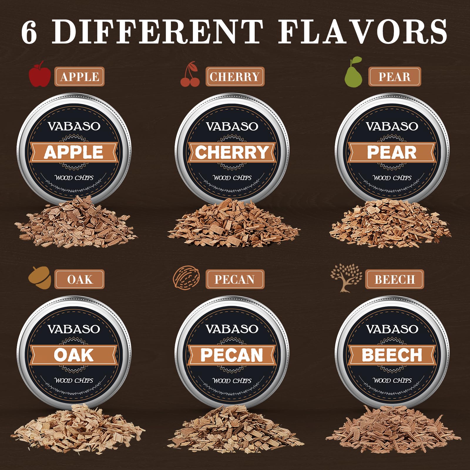 Vabaso walnut wood chips for warm, balanced notes