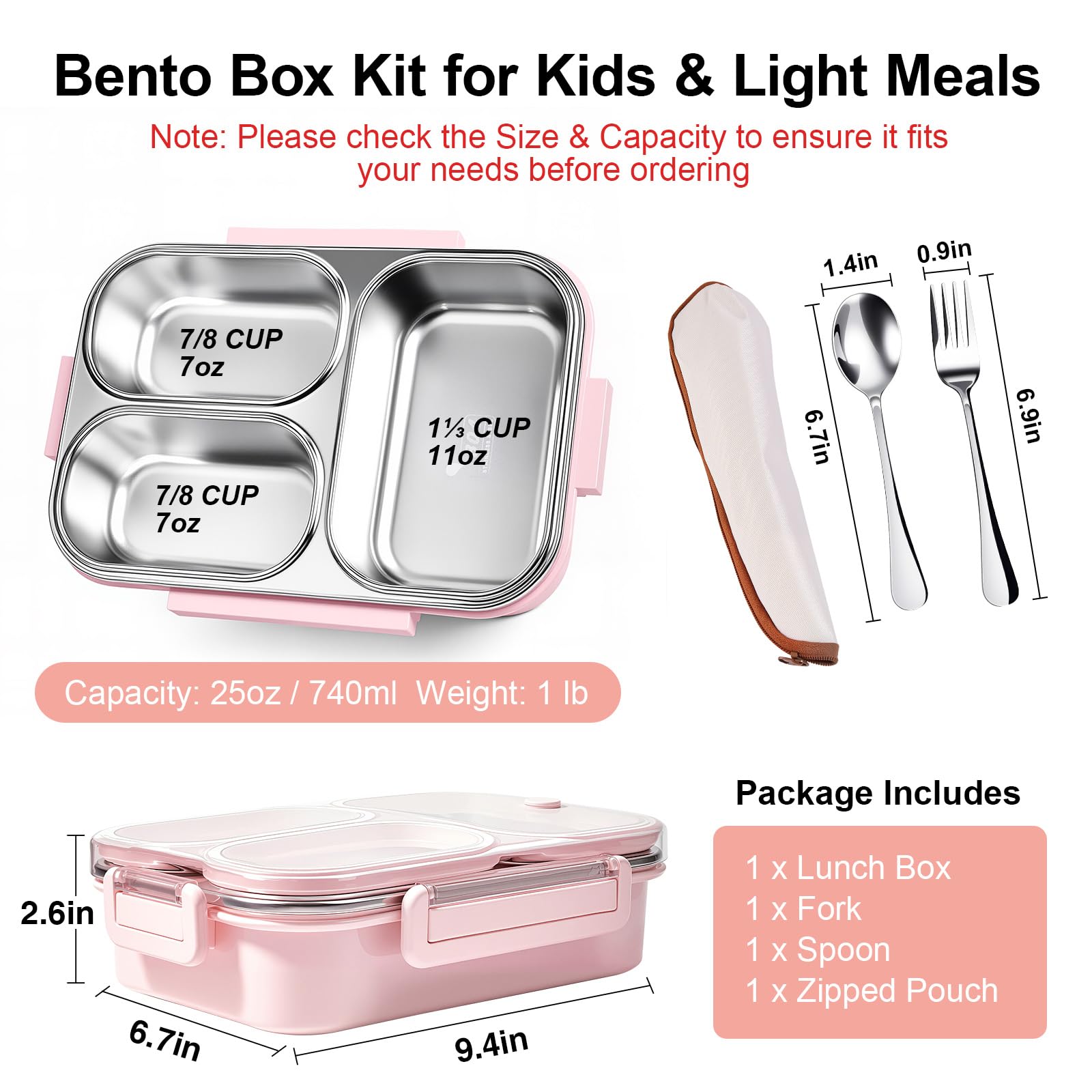 VACAID 18/8 stainless steel inner tray keeps meals tasting fresh