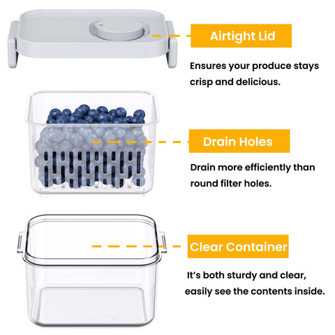 Vacane berry keeper BPA-free material for safe storage.