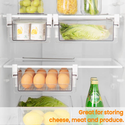 Vacane fridge storage container clear view for quick cheese and meat checks.