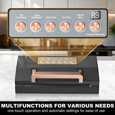 VACAPEX 5.0 10-in-1 modes display for versatile sealing.