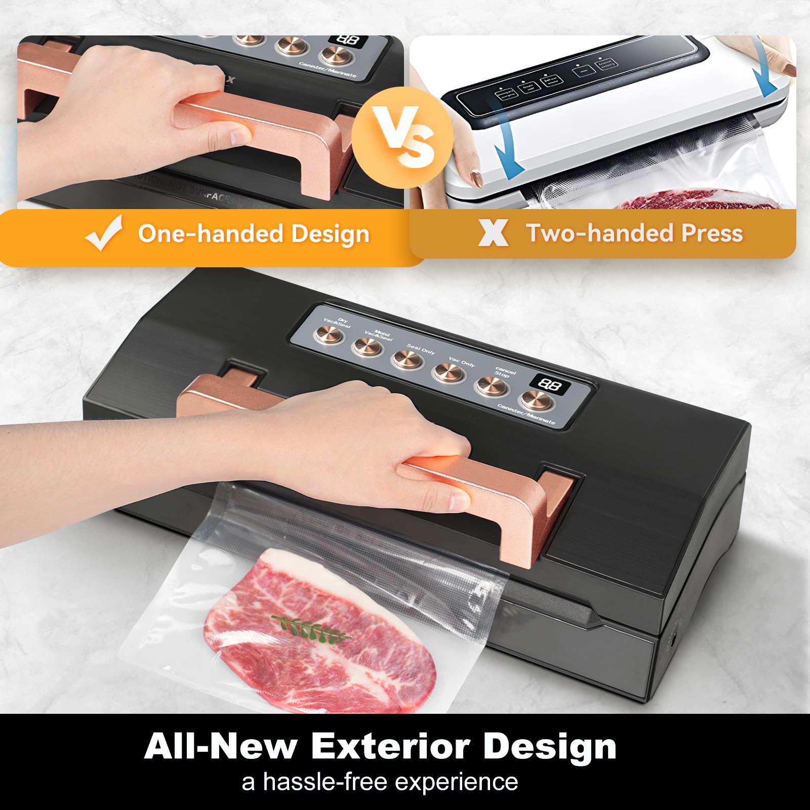 VACAPEX 5.0 built-in cutter and storage area for easy bag prep.