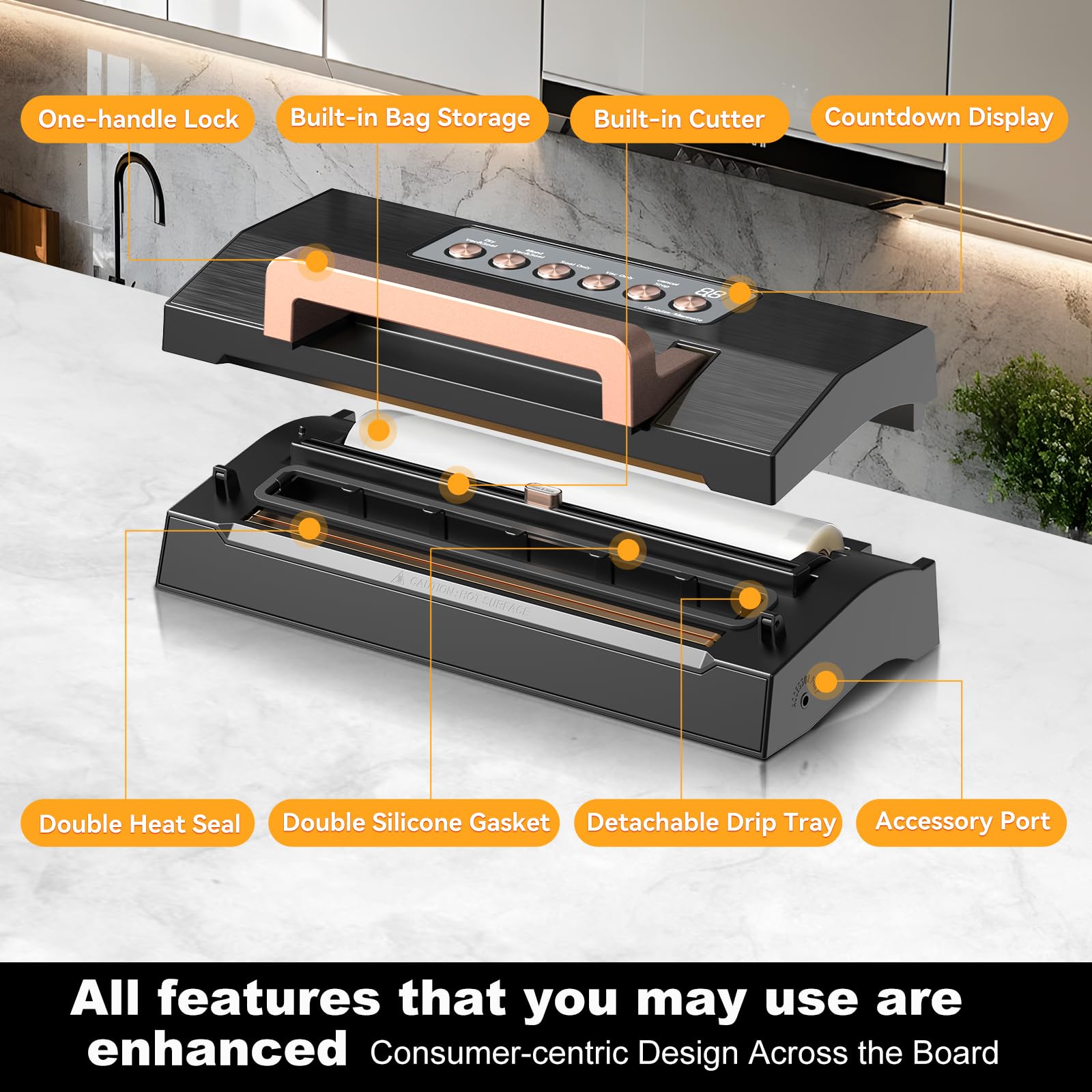 VACAPEX 5.0 double heat seal for extra bag protection.