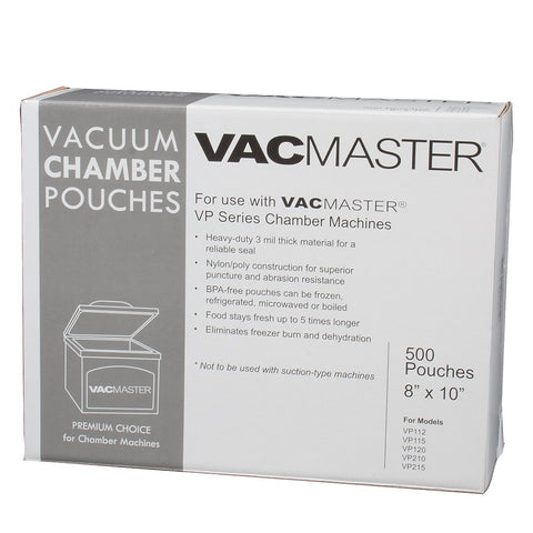 VacMaster 40722 3-mil chamber pouch 8x10 for airtight seal and fresh storage.