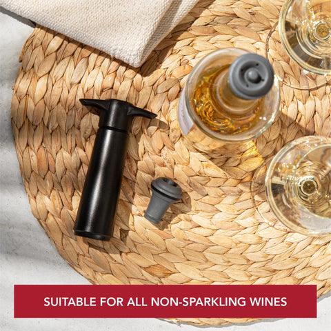 Vacu Vin food-grade rubber stoppers offer durable, reusable sealing
