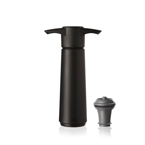 Vacu Vin Original Wine Saver pump in black creates airtight seal to preserve aroma.