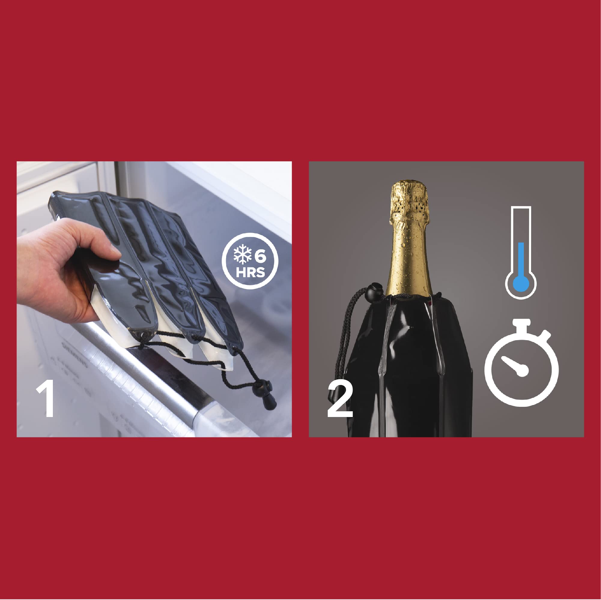 Vacu Vin premium champagne-wine cooler in platinum finish for all occasions.