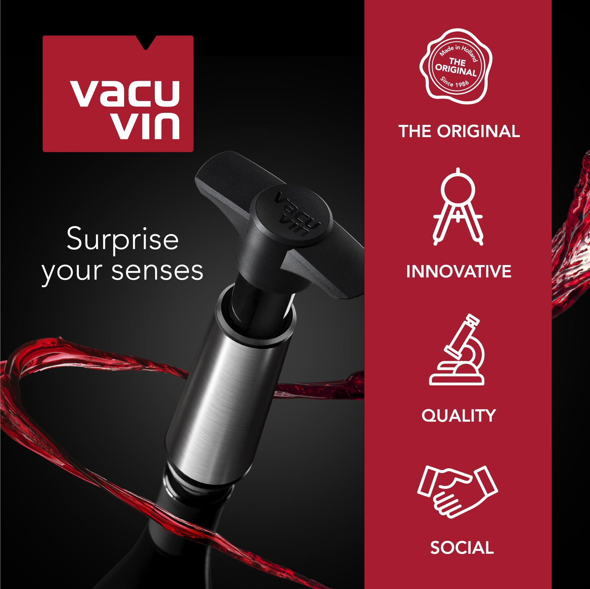Gift-ready Vacu Vin sleeve presentation for wine lovers.