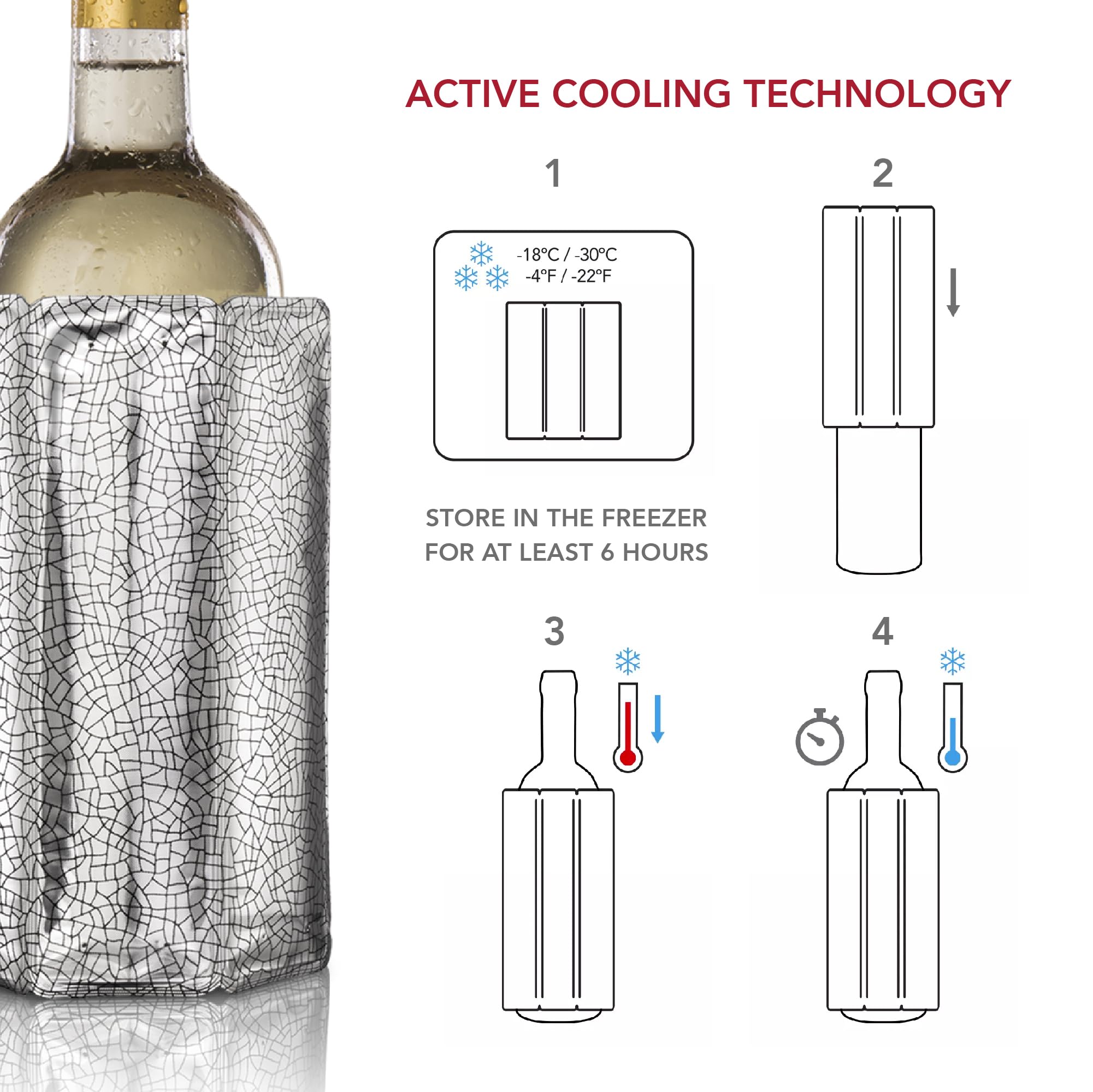 Close-up of the silver metallic finish elevating wine moments.
