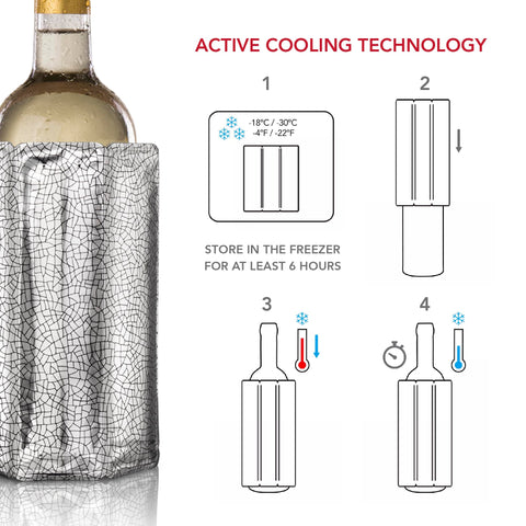 Close-up of the silver metallic finish elevating wine moments.