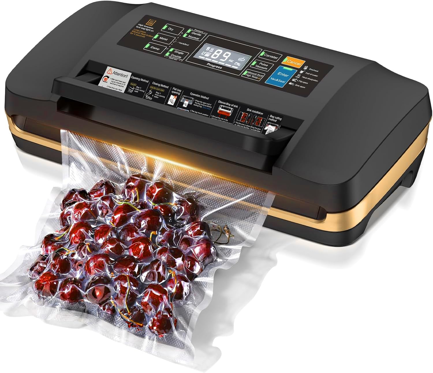 Vacuum Sealer Machine with 95kPa suction for airtight freshness