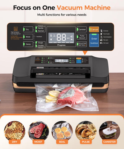 Vacuum Sealer Machine dry-moist mode for versatile sealing