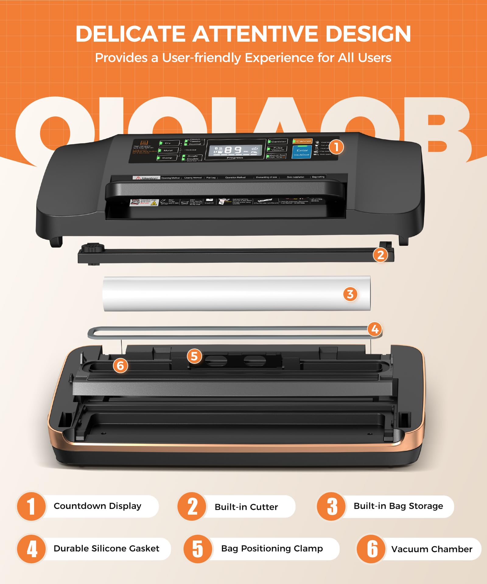 Vacuum Sealer Machine one-hand lock design for quick sealing