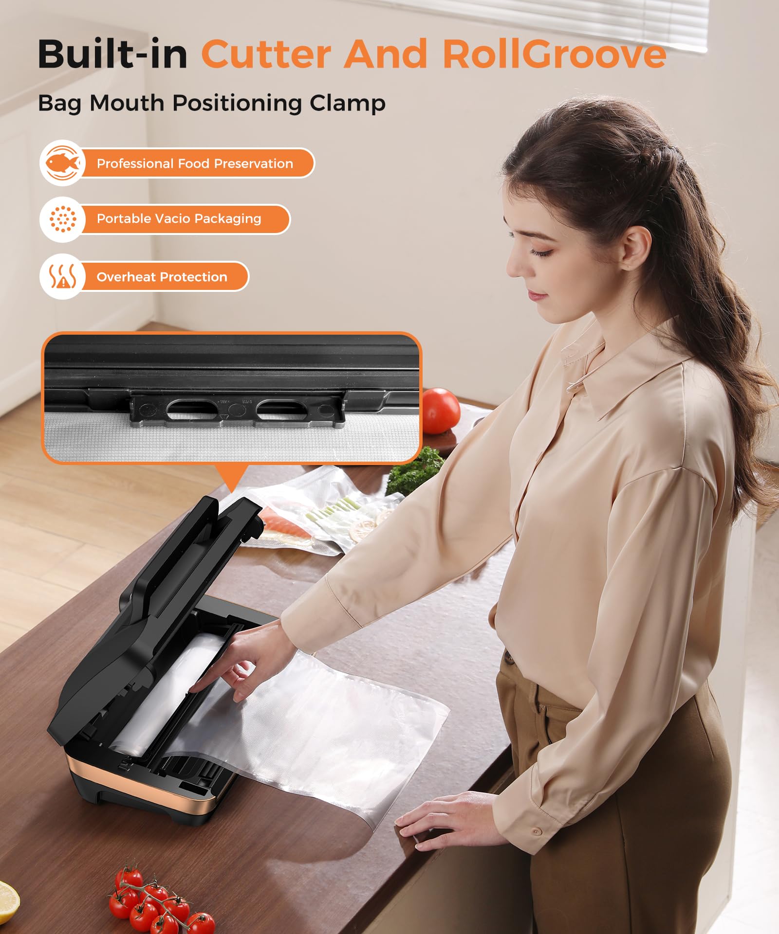 Vacuum Sealer Machine removable drip tray for easy cleanup