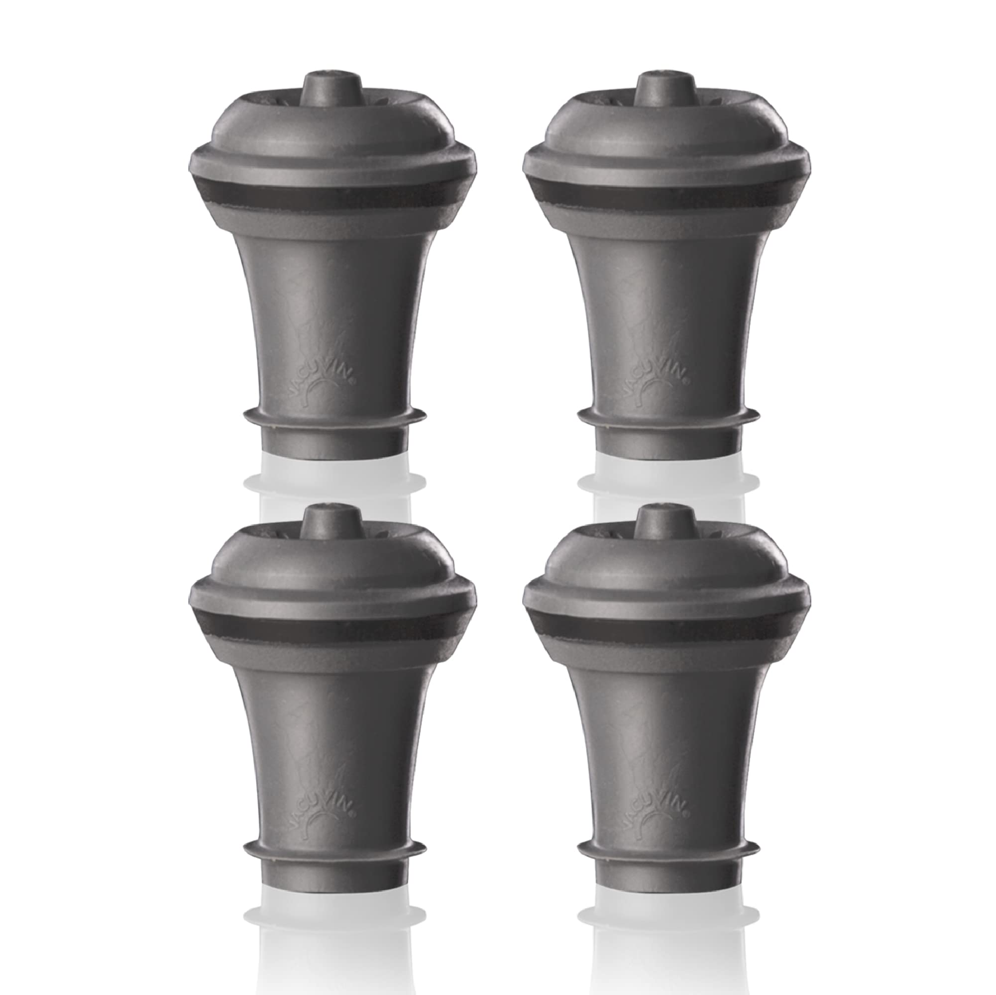 Vacu Vin Wine Saver gray stopper set seals a bottle to preserve freshness up to 10 days.