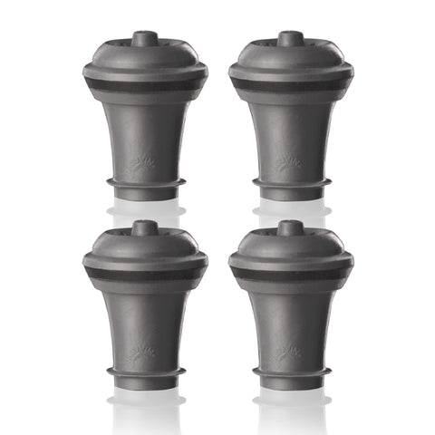 Vacu Vin Wine Saver gray stopper set seals a bottle to preserve freshness up to 10 days.