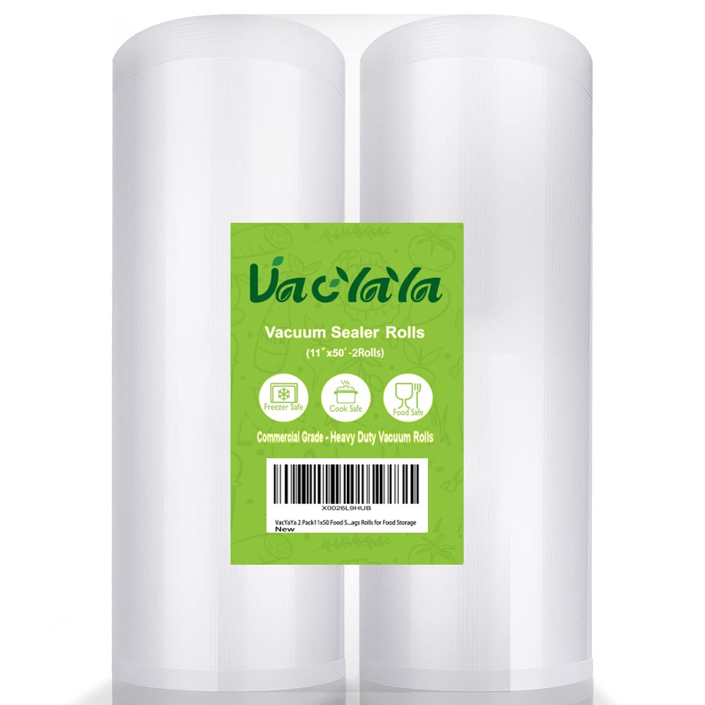VacYaYa 11x50 bag rolls front view showing seal-ready design for fresh storage