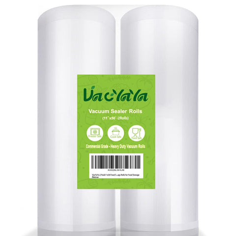 VacYaYa 11x50 bag rolls front view showing seal-ready design for fresh storage