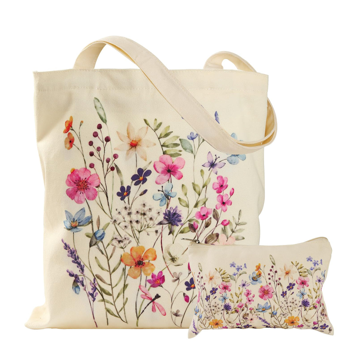 VADOO canvas tote with floral zipper keeps valuables secure during everyday errands.