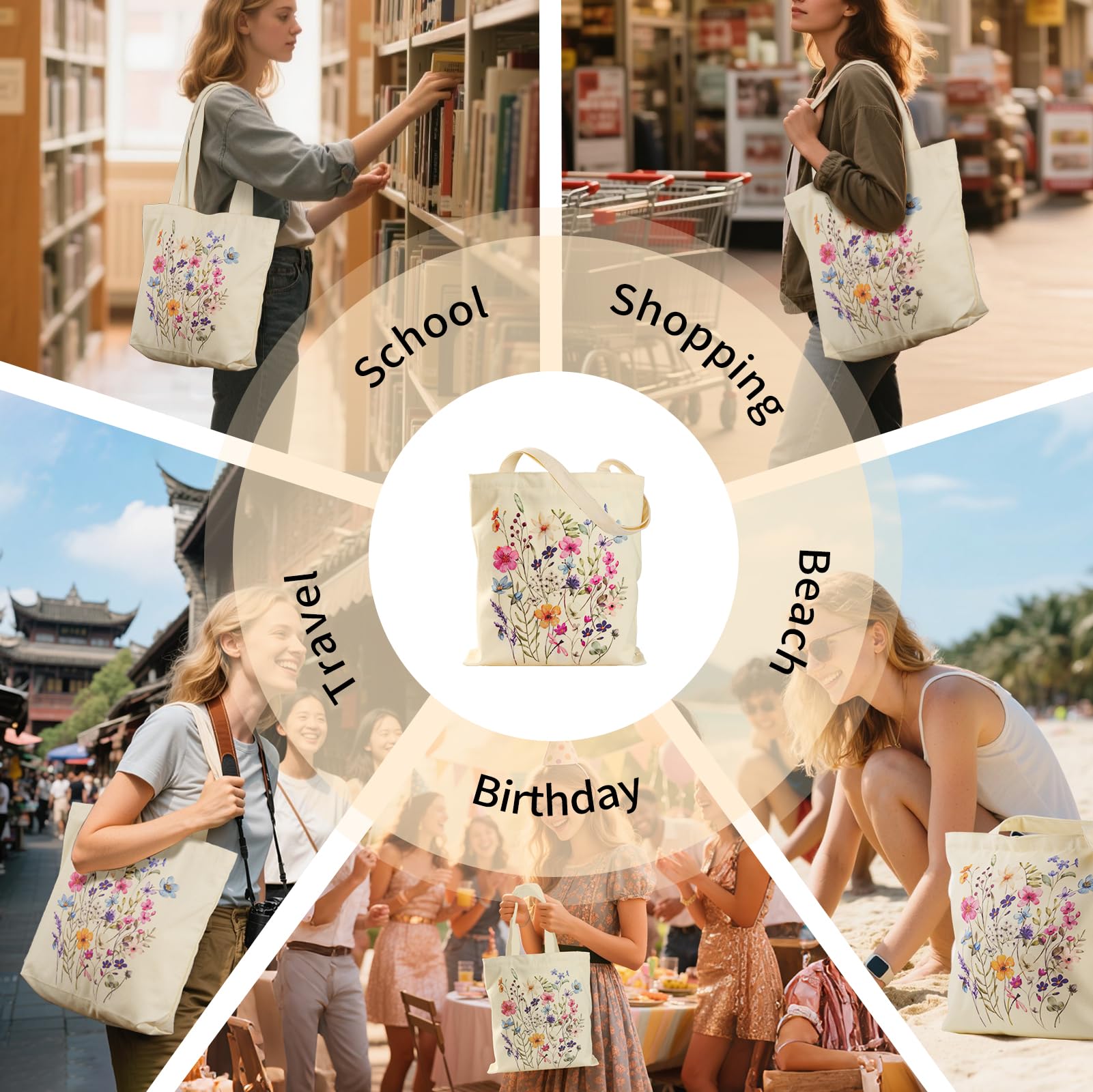 VADOO versatile tote works as shoulder bag, gym bag, or shopping tote.